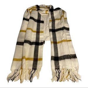 Super soft cream plaid scarf. Brand new. Polyester.